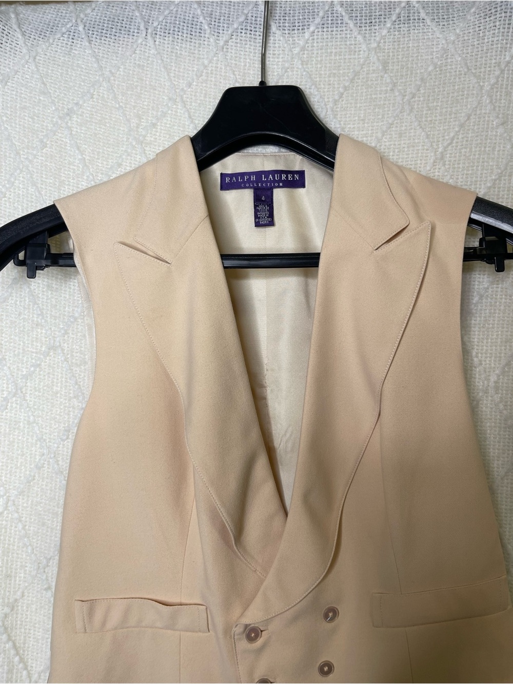 Ralph Lauren Purple Label Cream Silk Blend Jaiden Vest Top w/ Back Lapel – US 4 - Picture 6 of 13